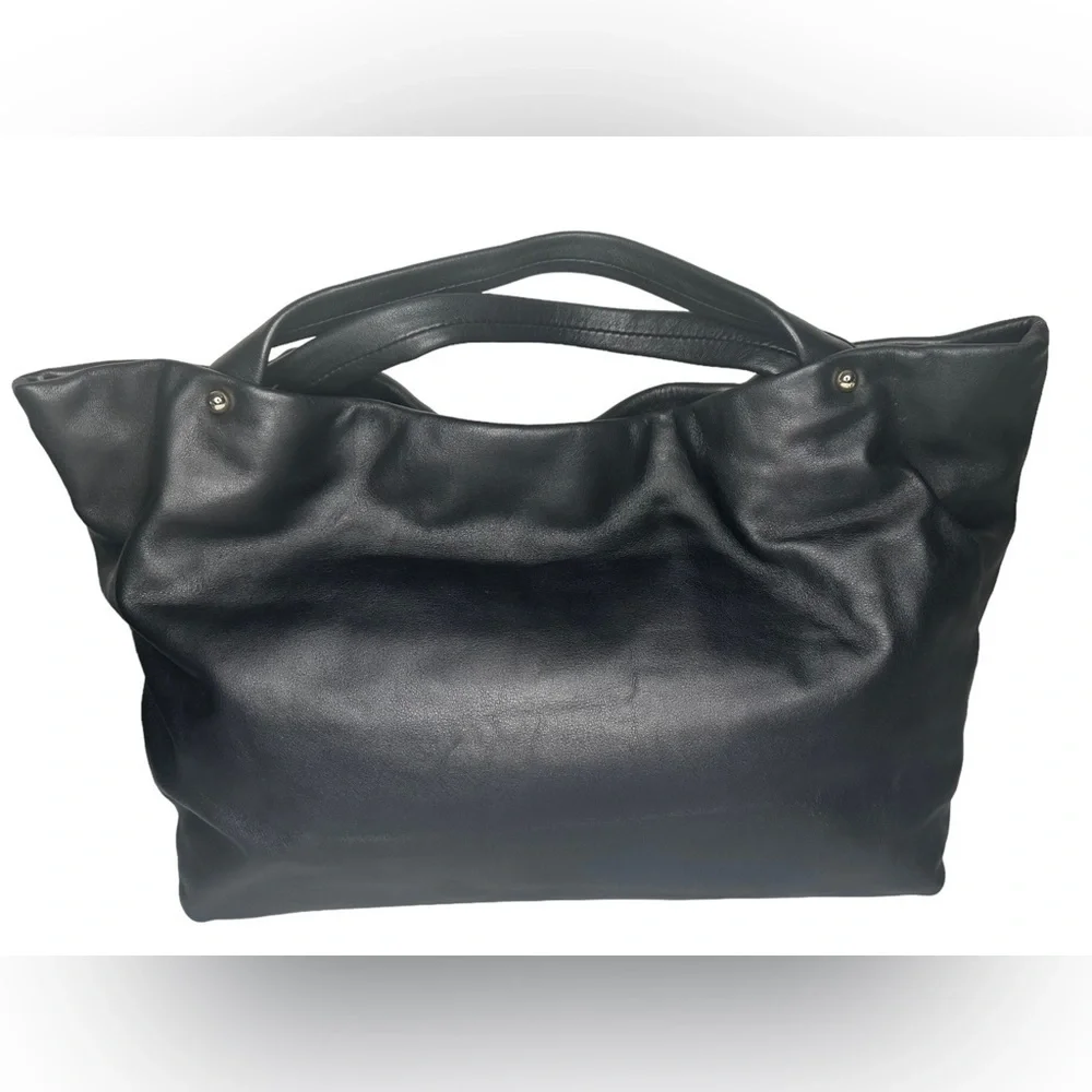 Kate Spade New York Top Handle black leather Bag Turn-Lock Closure at Top - Picture 7 of 16